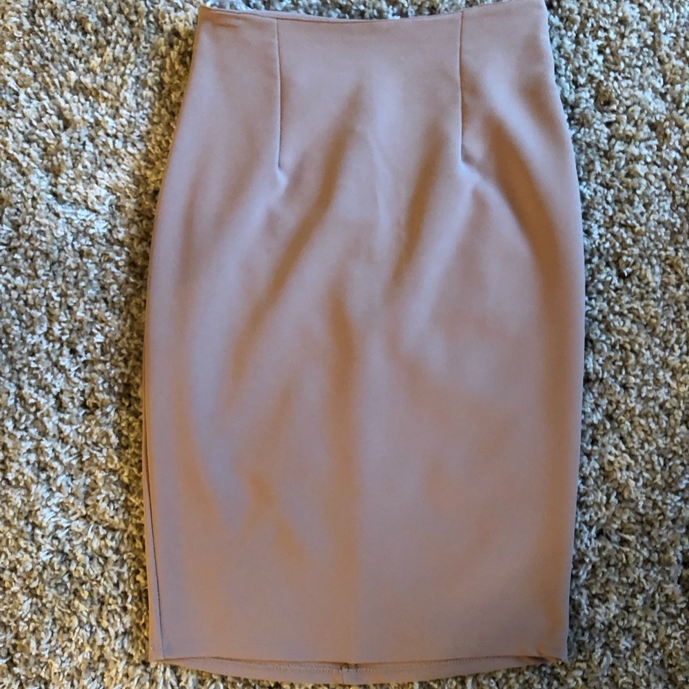 Beige pencil skirt in midi from lulus